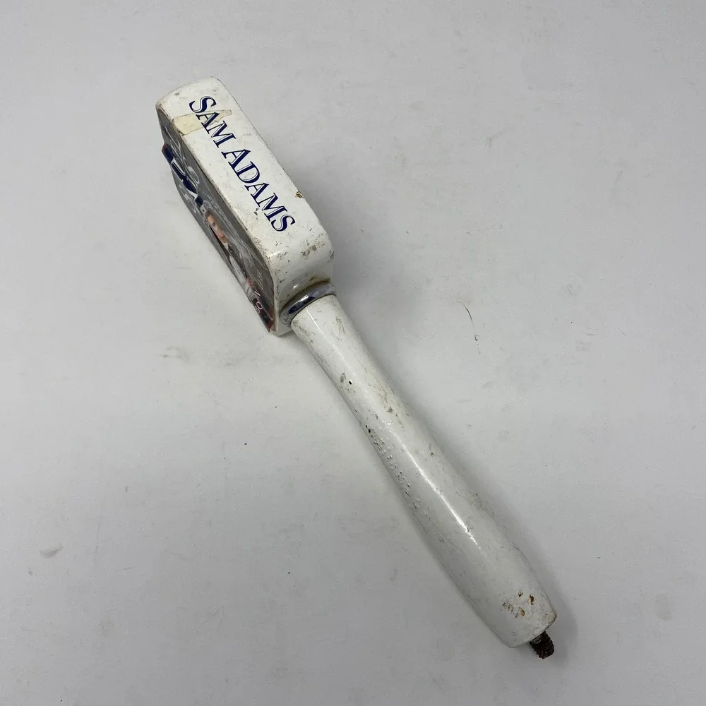 Vintage Samuel Adams Boston Lager Beer Tap Handle White Shield Logo Rare Barware